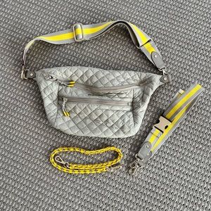 MZ Wallace sling bag, color: atmosphere and sunflower.